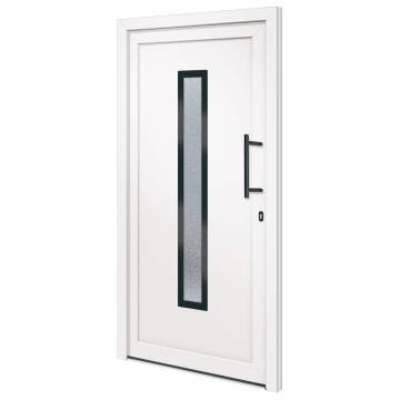 Front Door White 108x208 cm PVC - Secure & Stylish Entrance