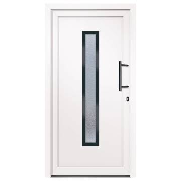 Front Door White 108x208 cm PVC - Secure & Stylish Entrance