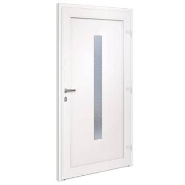 Front Door White 108x208 cm PVC - Secure & Stylish Entrance