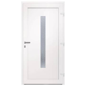 Front Door White 108x208 cm PVC - Secure & Stylish Entrance