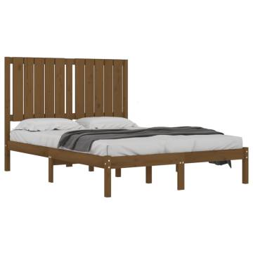 Honey Brown Solid Wood Bed Frame 120x190 cm - HipoMarket