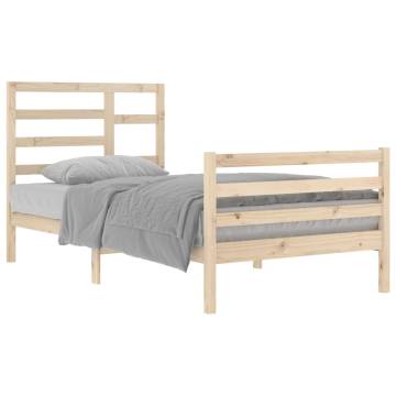 Solid Wood Bed Frame 100x200 cm - Modern Design