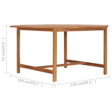 Garden Table 150x150cm | Solid Teak Wood - Durable & Stylish