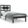 Black Solid Wood Pine Bed Frame 100x200 cm - Hipomarket