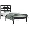 Black Solid Wood Pine Bed Frame 100x200 cm - Hipomarket