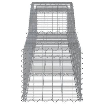 Arched Gabion Baskets - 8 pcs Galvanised Iron | HipoMarket