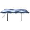 Manual Retractable Awning 4x3.5m - Blue & White | Hipo Market