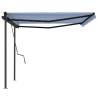 Manual Retractable Awning 4x3.5m - Blue & White | Hipo Market