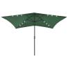 Parasol with LEDs and Steel Pole Green 2x3 m Colour green Quantity in Package 1 