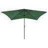 Green LED Parasol with Steel Pole - 2x3 m | Hipo Market