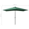 Green LED Parasol with Steel Pole - 2x3 m | Hipo Market