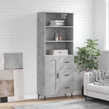 Stylish Highboard in Concrete Grey | Hipomarket UK