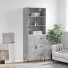 Highboard Concrete Grey 69.5x34x180 cm Engineered Wood Colour concrete grey Quantity in Package 1 Model 1 wood door 3 drawers 