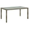 Garden Table 150x90x75 cm Tempered Glass and Poly Rattan Grey Colour grey and white Size 150 x 90 x 75 cm Quantity in Package 1 