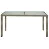 Stylish Grey Garden Table with Tempered Glass - 150x90x75 cm