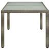 Stylish Grey Garden Table with Tempered Glass - 150x90x75 cm