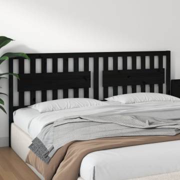 Black Solid Wood Pine Bed Headboard | Stylish & Rustic Design