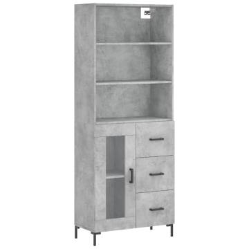 Highboard Concrete Grey - Stylish Engineered Wood Storage