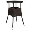 Stylish Brown Garden Table Ø60x75 cm - Poly Rattan & Glass