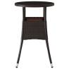 Stylish Brown Garden Table Ø60x75 cm - Poly Rattan & Glass