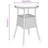 Stylish Brown Garden Table Ø60x75 cm - Poly Rattan & Glass