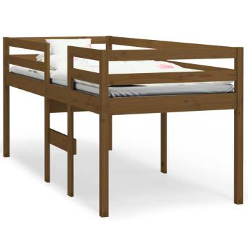 High Sleeper Bed - Honey Brown 90x190 cm Solid Pine | Hipo Market