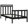 Black Solid Wood Pine Bed Frame 100x200 cm | HipoMarket