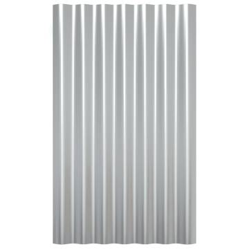 Roof Panels 36 pcs Powder-coated Steel Silver - 60x36 cm