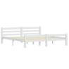 White Solid Pinewood Bed Frame 180x200 cm Super King