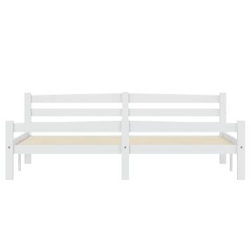 White Solid Pinewood Bed Frame 180x200 cm Super King