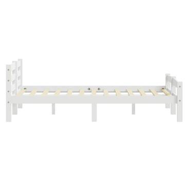 White Solid Pinewood Bed Frame 180x200 cm Super King