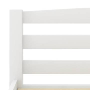 White Solid Pinewood Bed Frame 180x200 cm Super King