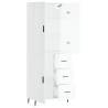 Stylish Highboard High Gloss White - 69.5x34x180 cm