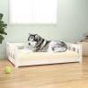 Dog Bed White 105.5x75.5x28 cm Solid Wood Pine Colour white Size 105.5 x 75.5 x 28 cm 