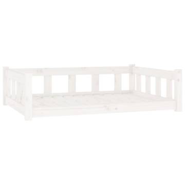 Dog Bed White - Solid Wood Pine 105.5x75.5x28 cm | HipoMarket