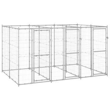 Durable Outdoor Dog Kennel - Galvanised Steel 7.26 m²