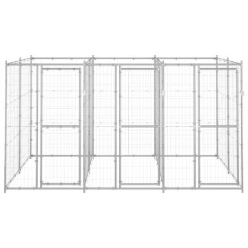 Durable Outdoor Dog Kennel - Galvanised Steel 7.26 m²