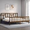 Stylish Honey Brown Bed Frame with Headboard - 200x200 cm