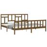 Stylish Honey Brown Bed Frame with Headboard - 200x200 cm