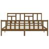 Stylish Honey Brown Bed Frame with Headboard - 200x200 cm