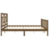 Stylish Honey Brown Bed Frame with Headboard - 200x200 cm