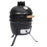 2-in-1 Kamado Barbecue Grill Smoker Ceramic 56 cm Black Colour black Number of 1 