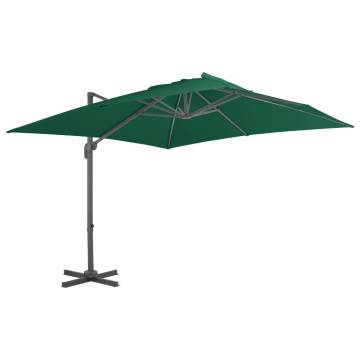 Cantilever Umbrella with Aluminium Pole - Green 300x300 cm