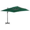 Cantilever Umbrella with Aluminium Pole Green 300x300 cm Colour green Size 300 x 300 cm Quantity in Package 1 Model 8 aluminium ribs 