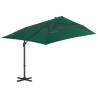 Cantilever Umbrella with Aluminium Pole - Green 300x300 cm