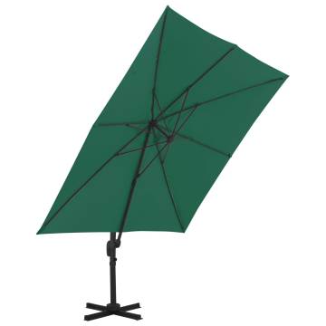 Cantilever Umbrella with Aluminium Pole - Green 300x300 cm