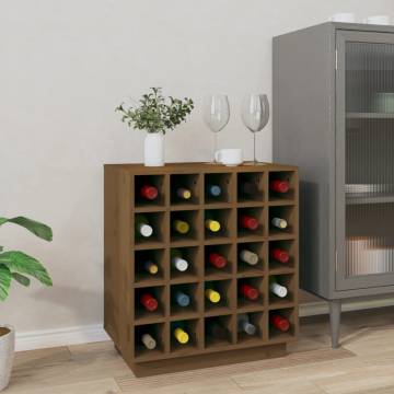 Wine Cabinet Honey Brown - Solid Pine Wood | Hipo Market