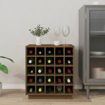 Wine Cabinet Honey Brown - Solid Pine Wood | Hipo Market