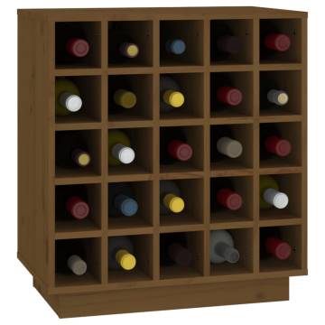 Wine Cabinet Honey Brown - Solid Pine Wood | Hipo Market