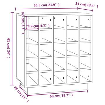 Wine Cabinet Honey Brown - Solid Pine Wood | Hipo Market